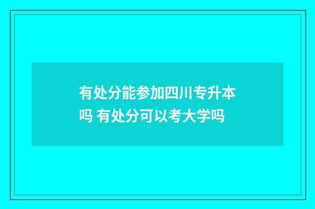 有处分能参加四川专升本吗 有处分可以考大学吗