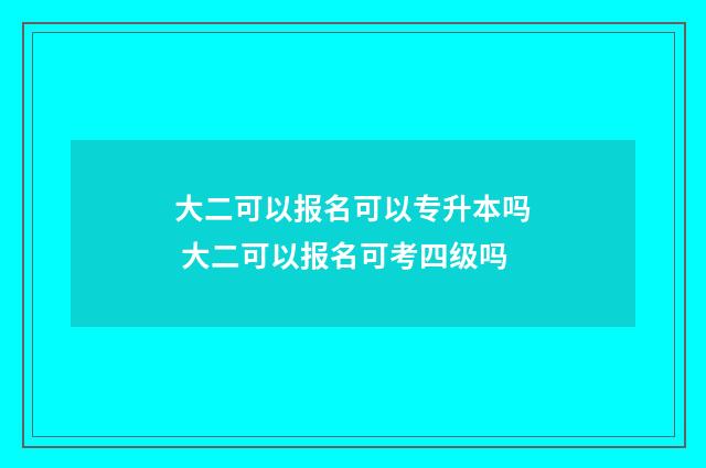 大二可以报名可以专升本吗 大二可以报名可考四级吗