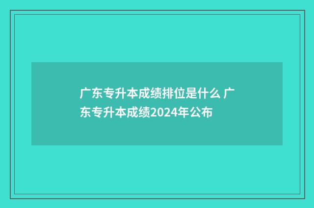 广东专升本成绩排位是什么 广东专升本成绩2024年公布