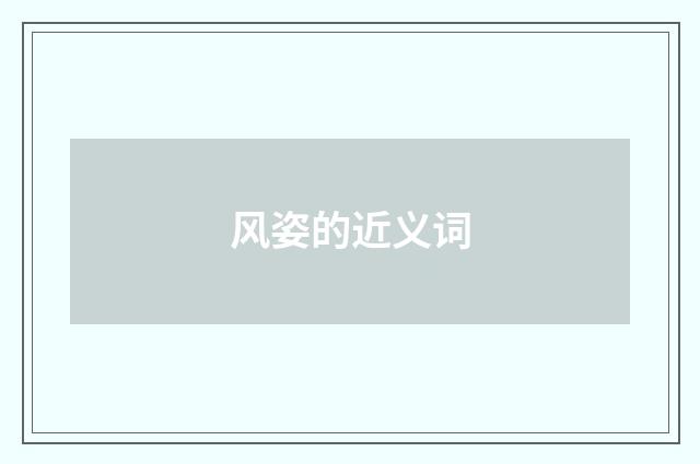 风姿的近义词