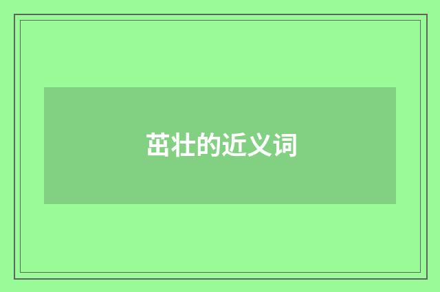 茁壮的近义词