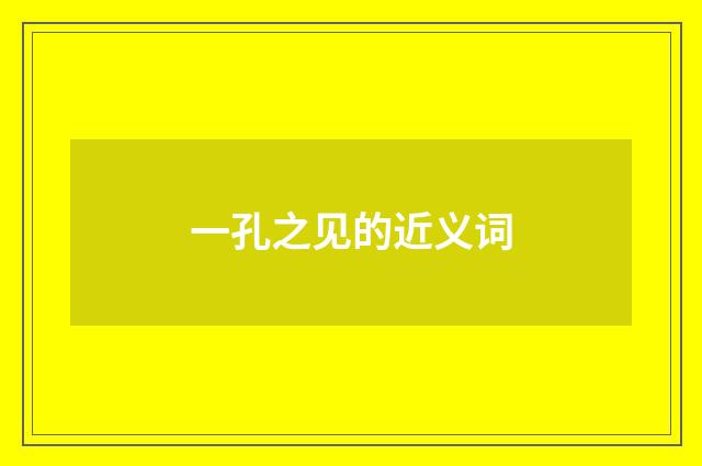 一孔之见的近义词