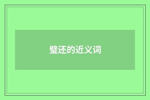 璧还的近义词