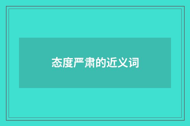 态度严肃的近义词