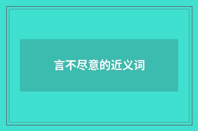 言不尽意的近义词