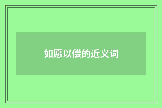 如愿以偿的近义词
