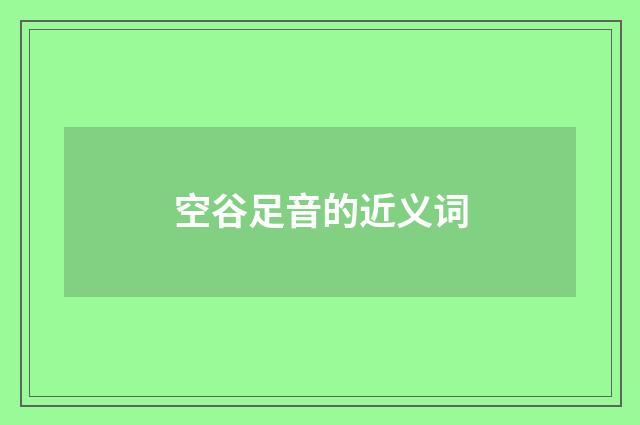 空谷足音的近义词
