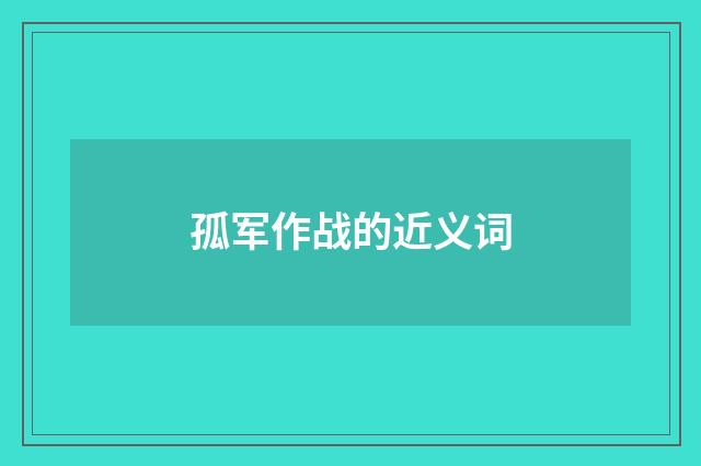 孤军作战的近义词