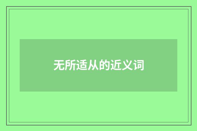 无所适从的近义词