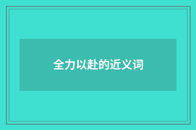 全力以赴的近义词
