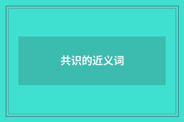 共识的近义词
