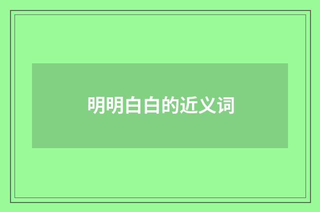 明明白白的近义词