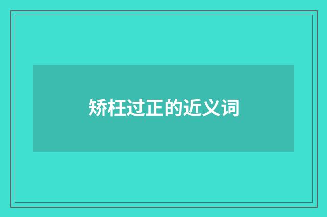 矫枉过正的近义词