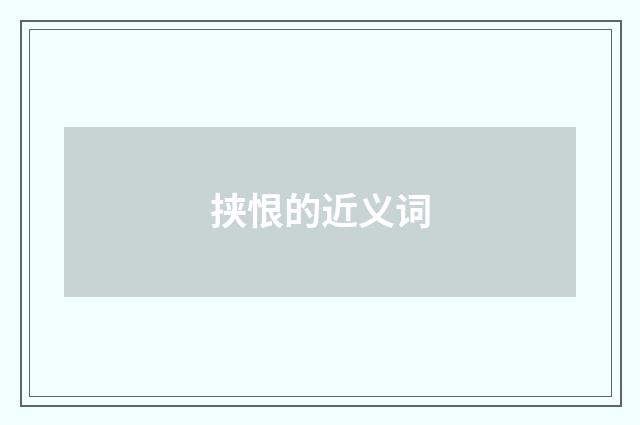 挟恨的近义词