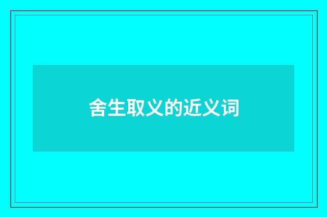 舍生取义的近义词