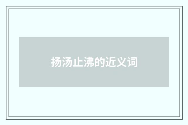 扬汤止沸的近义词