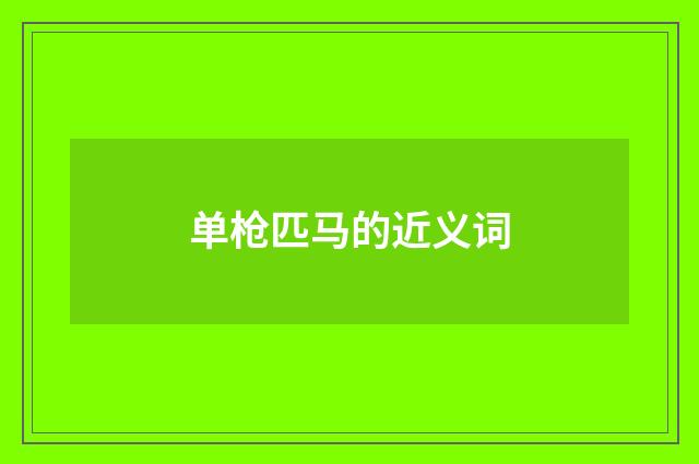 单枪匹马的近义词