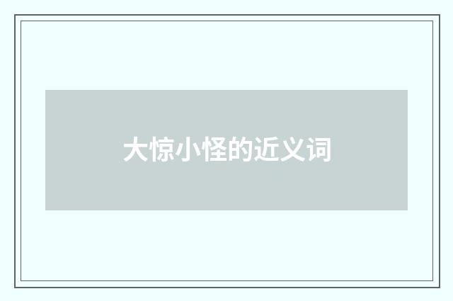 大惊小怪的近义词