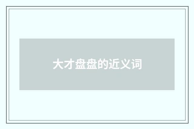 大才盘盘的近义词