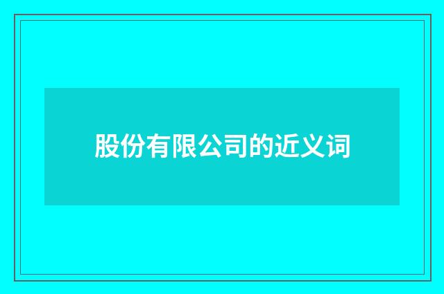 股份有限公司的近义词