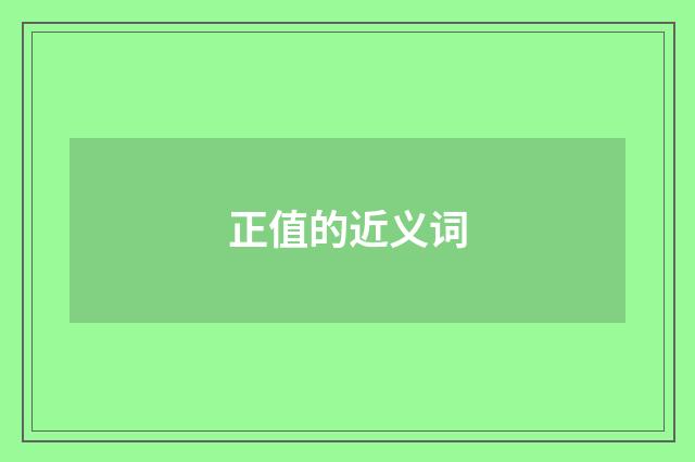 正值的近义词