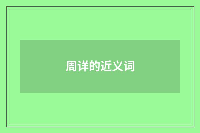 周详的近义词