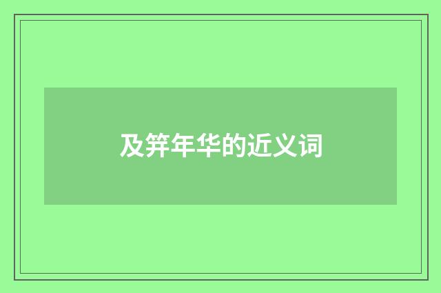及笄年华的近义词