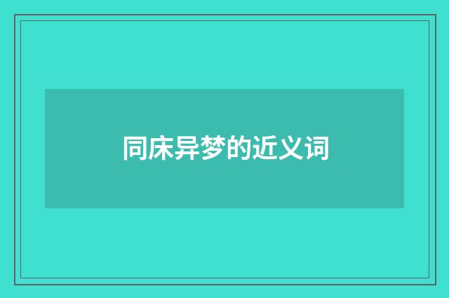 同床异梦的近义词