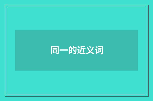 同一的近义词