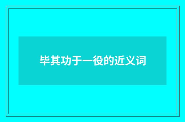 毕其功于一役的近义词