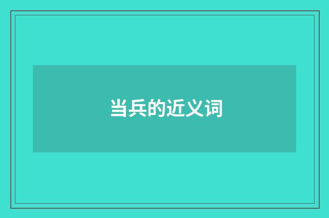 当兵的近义词