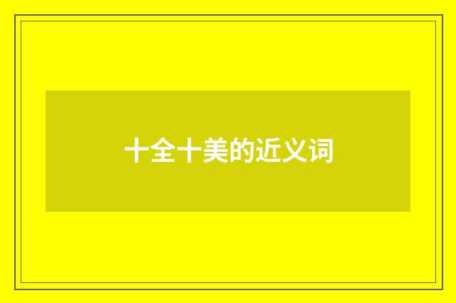 十全十美的近义词