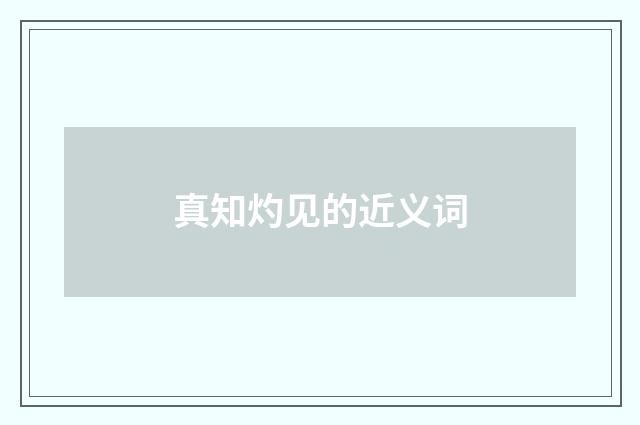 真知灼见的近义词