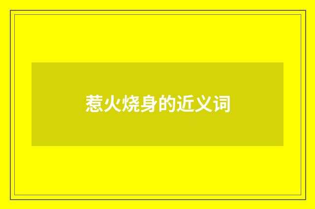 惹火烧身的近义词