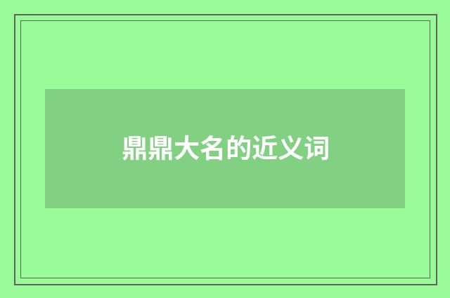 鼎鼎大名的近义词