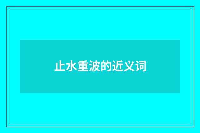 止水重波的近义词