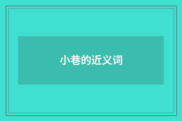 小巷的近义词