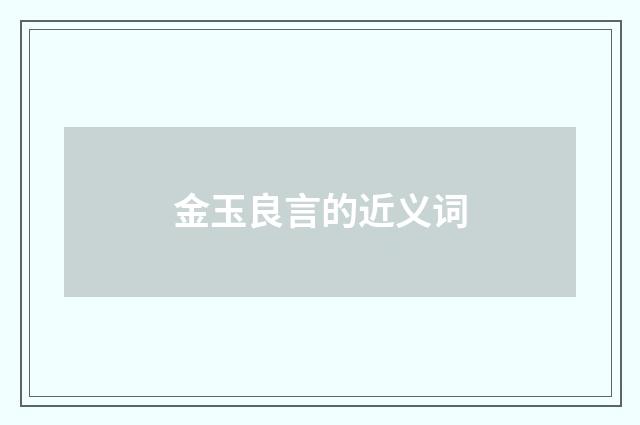 金玉良言的近义词