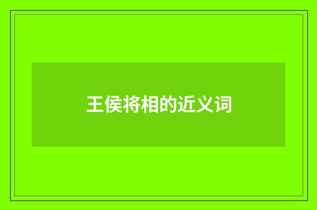 王侯将相的近义词
