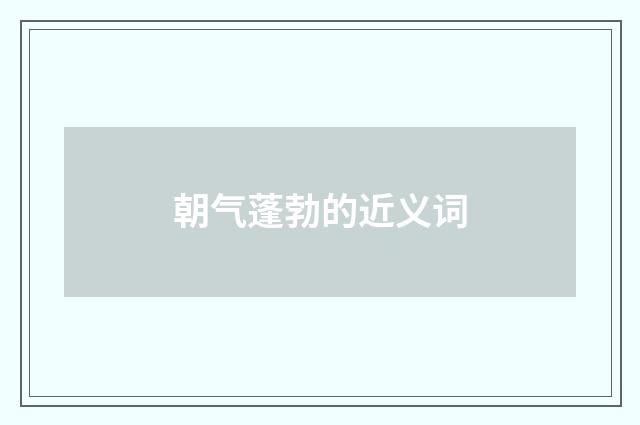 朝气蓬勃的近义词
