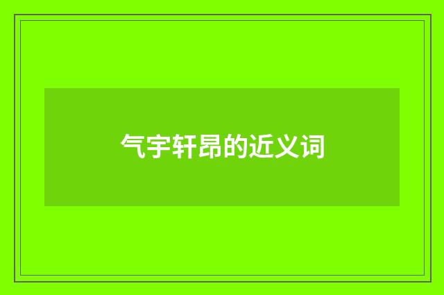 气宇轩昂的近义词