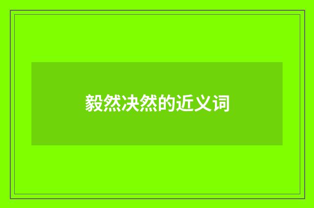 毅然决然的近义词