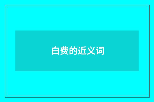 白费的近义词