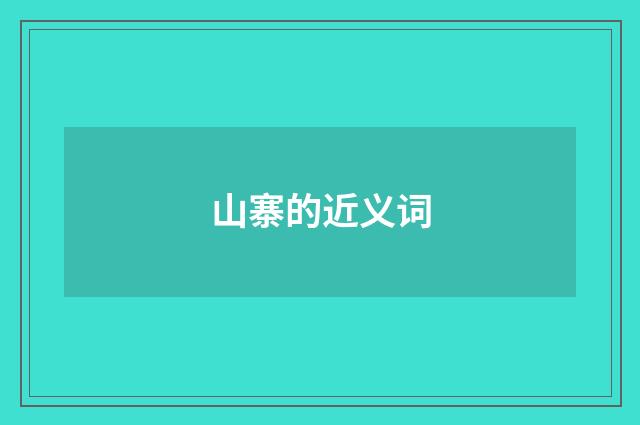 山寨的近义词