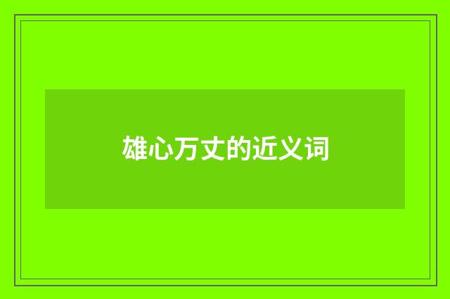 雄心万丈的近义词