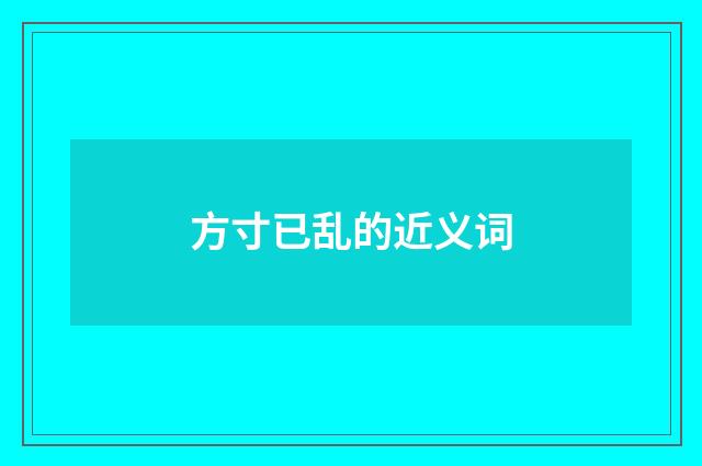 方寸已乱的近义词