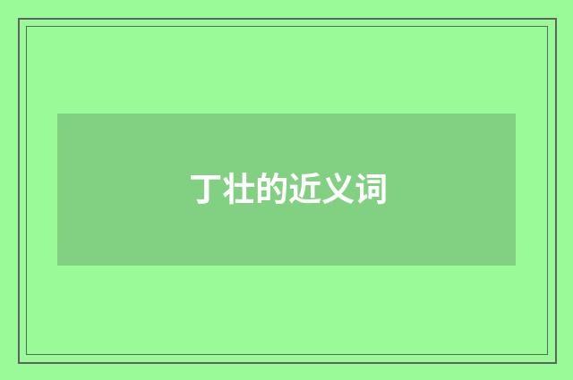 丁壮的近义词