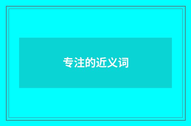 专注的近义词