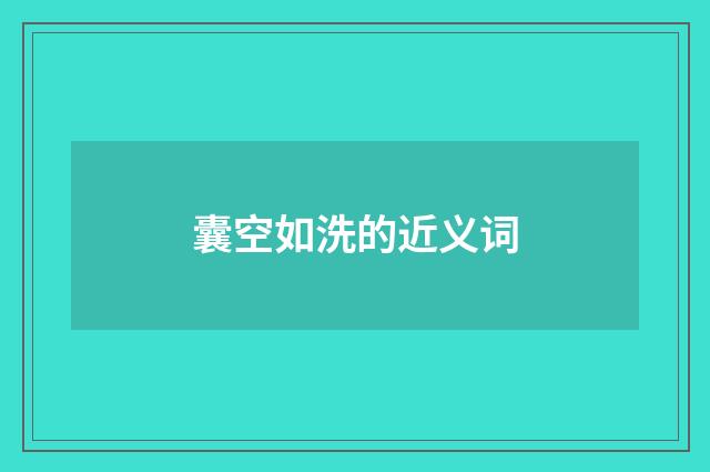 囊空如洗的近义词