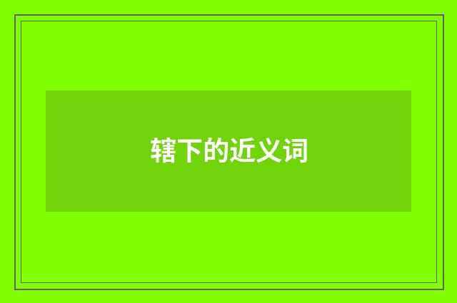 辖下的近义词